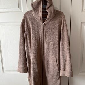 Lululemon Cozy Hooded Zip-Front Long Jacket - Taupe
